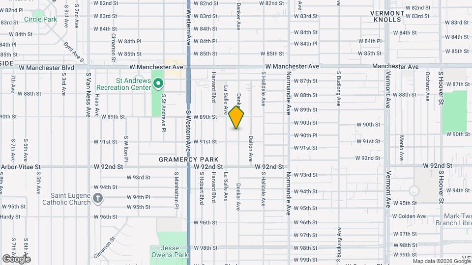 8937 S Denker Ave Map and Location Details
