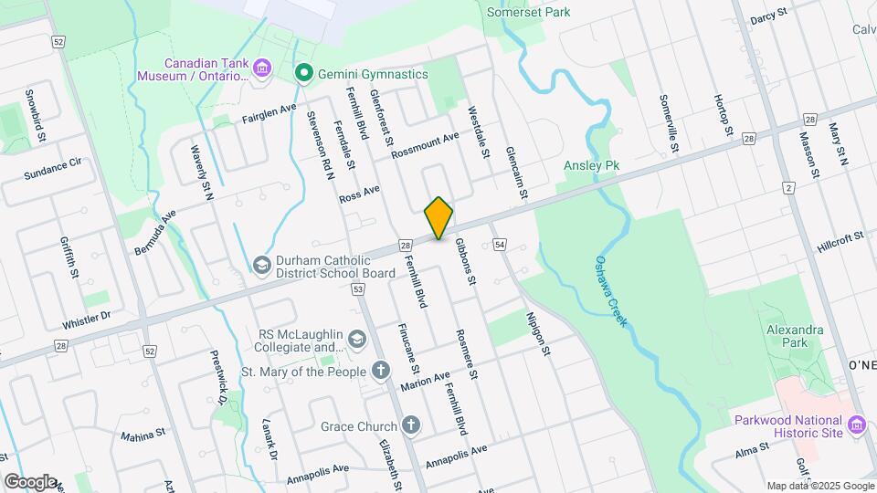 427 Rossland Rd W Map and Location Details