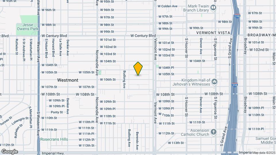 1101 W 106th St Map and Location Details