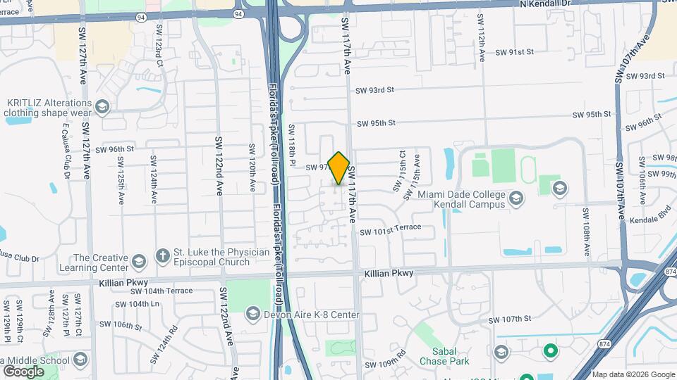 9863 SW 117th Pl Map and Location Details