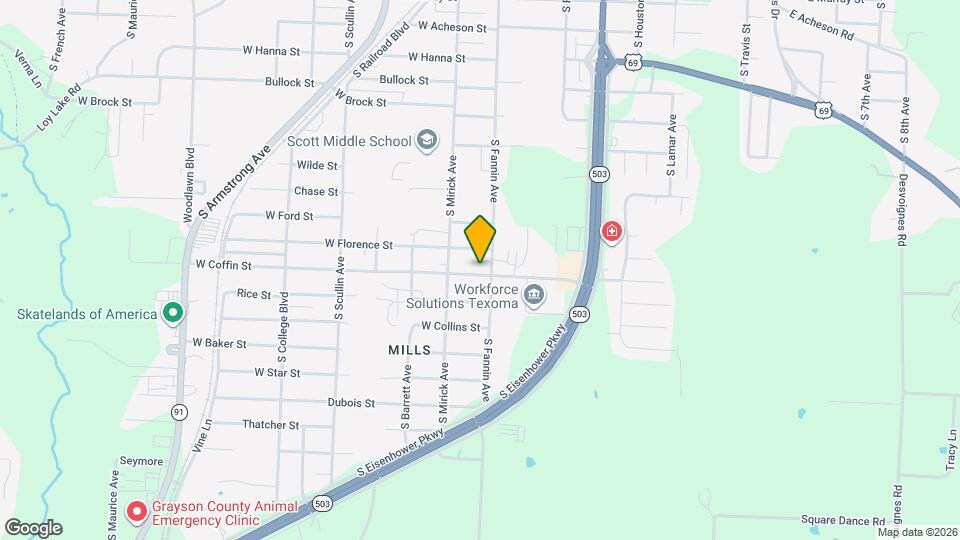 509 W Coffin St Map and Location Details