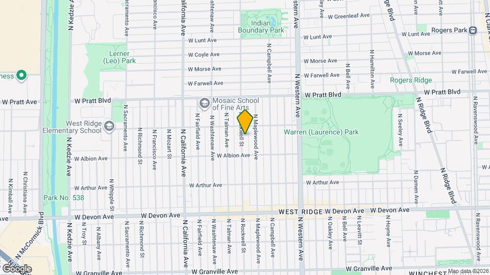 6639 N Rockwell St Map and Location Details