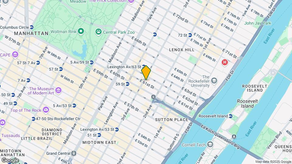 201 E 61st St Map and Location Details