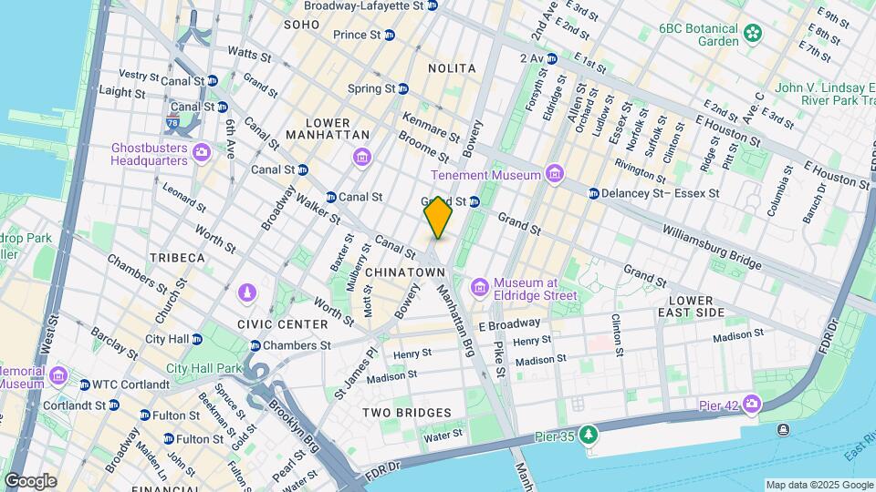 75 Bowery Mapa y Detalles de la Ubicación