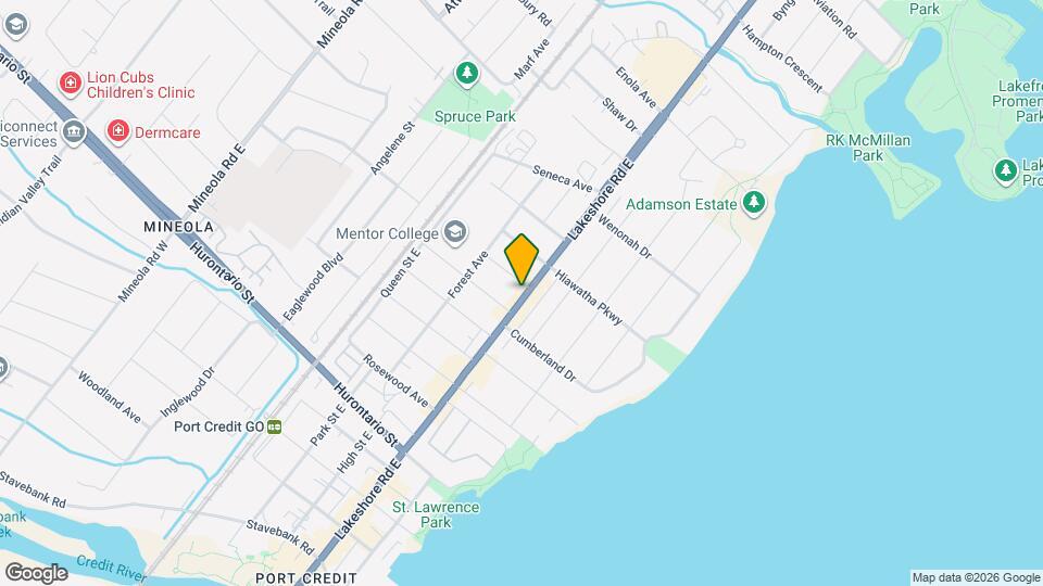 258 Lakeshore Rd E, Unit 202 Map and Location Details