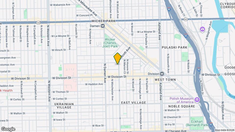 1244 N Wolcott Ave Map and Location Details