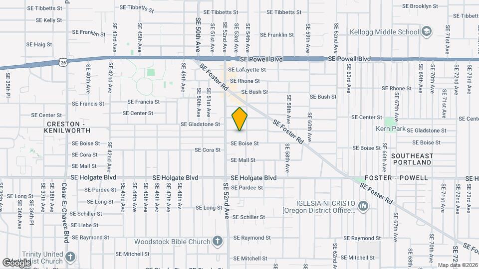 5312 SE Gladstone St Map and Location Details