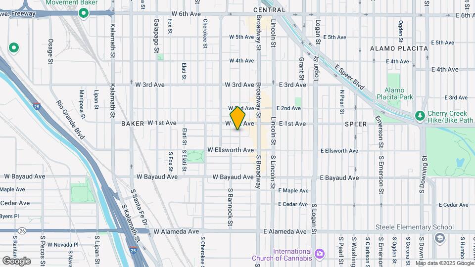 101 W Irvington Pl Mapa y Detalles de la Ubicación