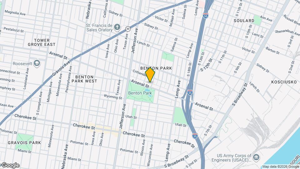 2105 Arsenal St Map and Location Details