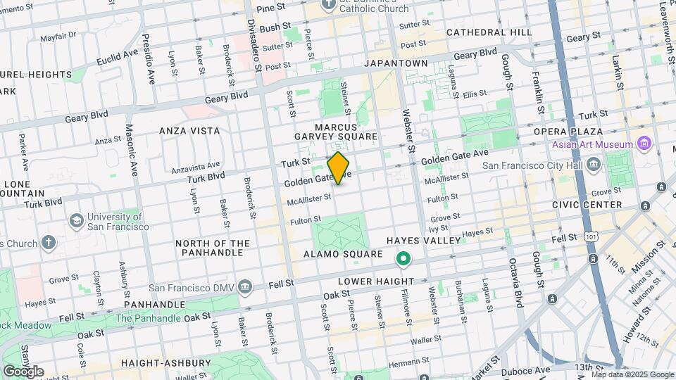 1392 McAllister St, Unit 1 Mapa y Detalles de la Ubicación