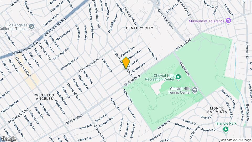 2337 S Beverly Glen Blvd Mapa y Detalles de la Ubicación