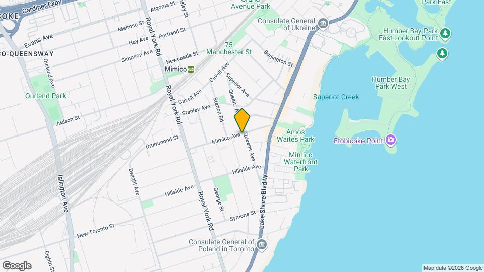 55 Mimico Ave Map and Location Details