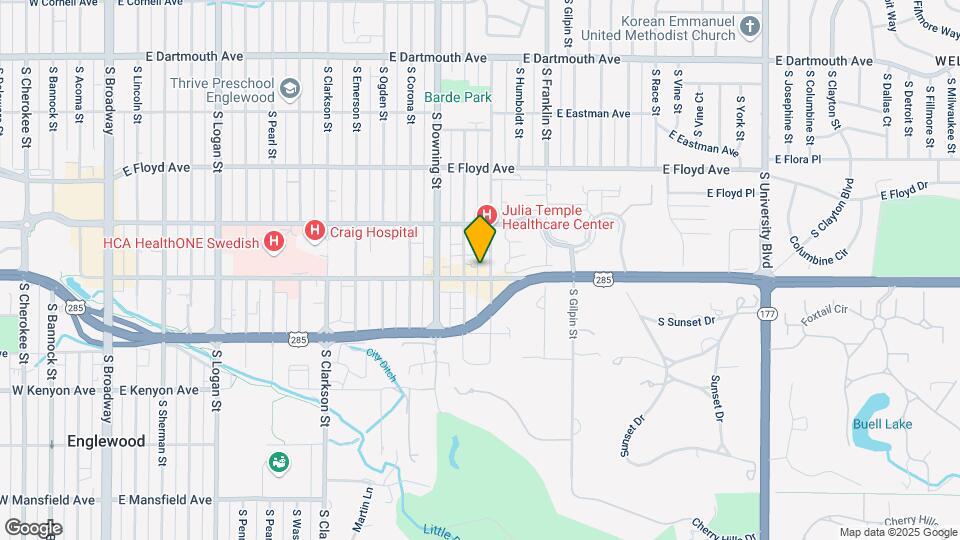 1375 E Hampden Ave Map and Location Details