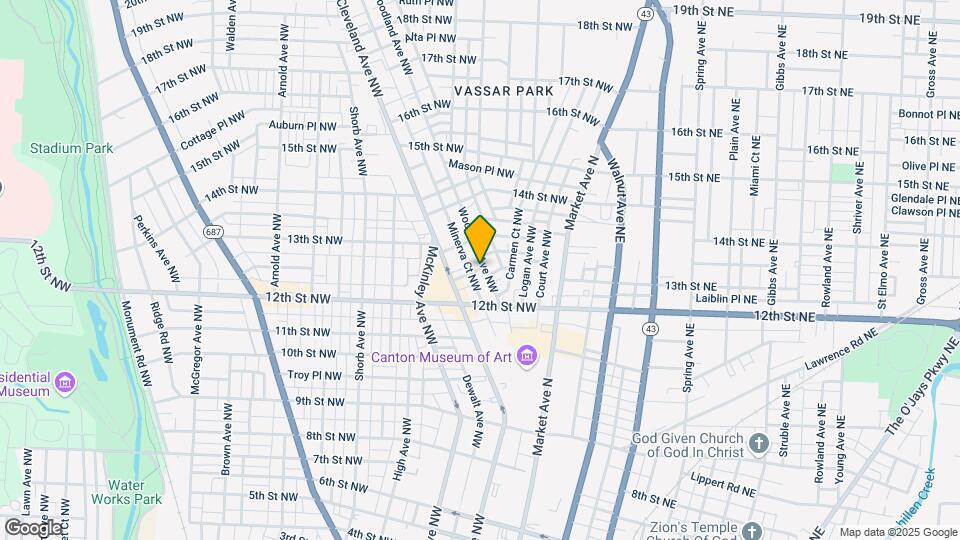 1243 Woodland Ave Map and Location Details