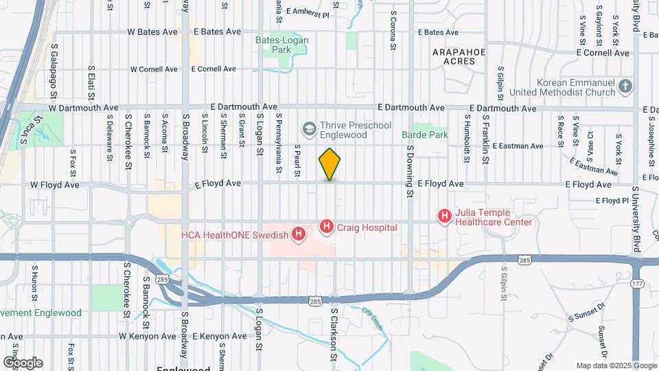 3305 S Clarkson St Map and Location Details