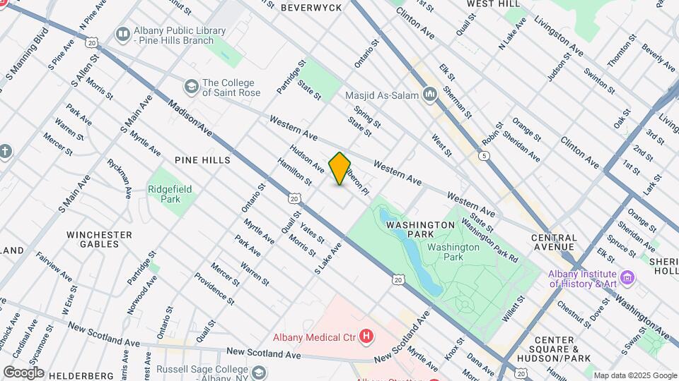 428 Hudson Ave, Unit One Bedroom Apartment 1F Map and Location Details