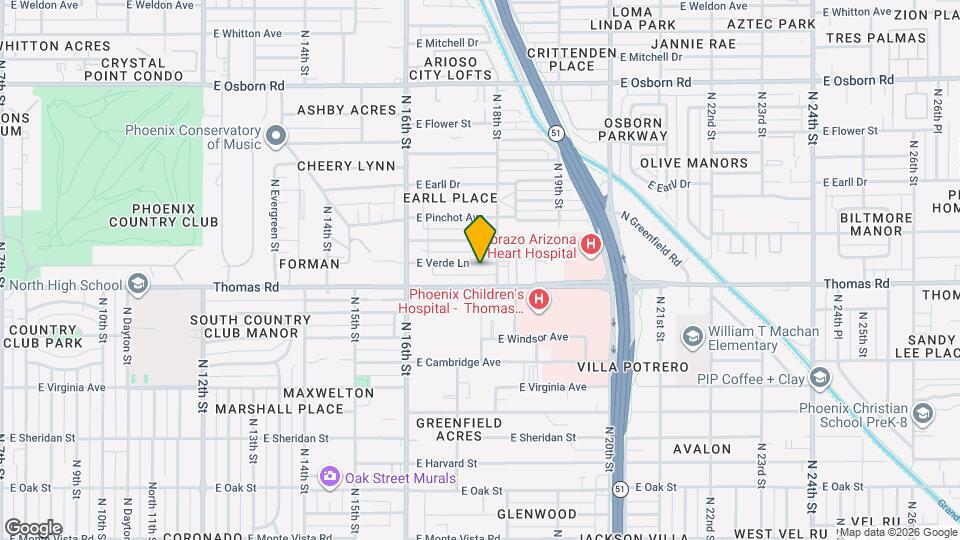 1725 E Verde Ln Map and Location Details