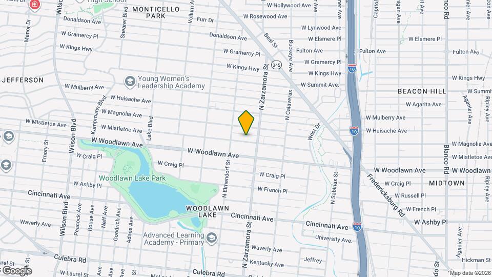 1721 W Mistletoe Ave Map and Location Details