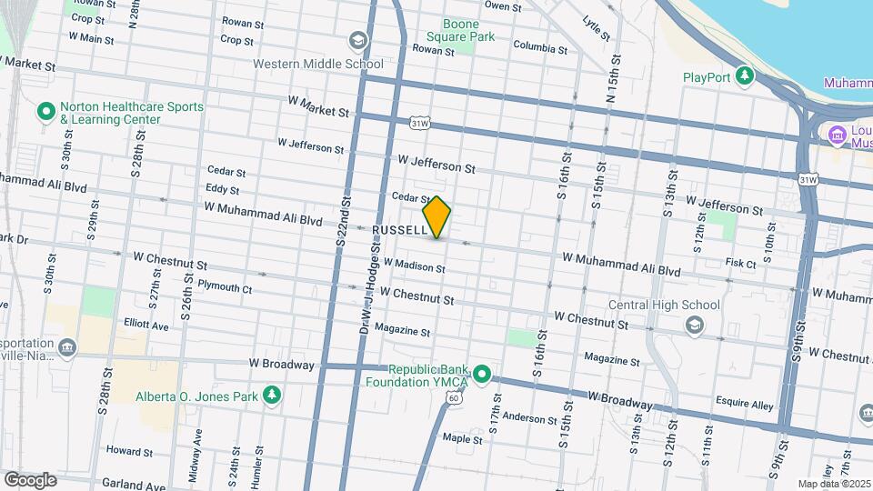 1910 W Muhammad Ali Blvd Mapa y Detalles de la Ubicación