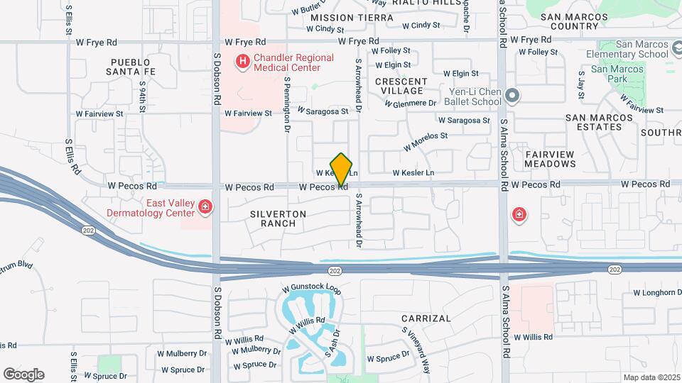 1580 W Springfield Way Mapa y Detalles de la Ubicación