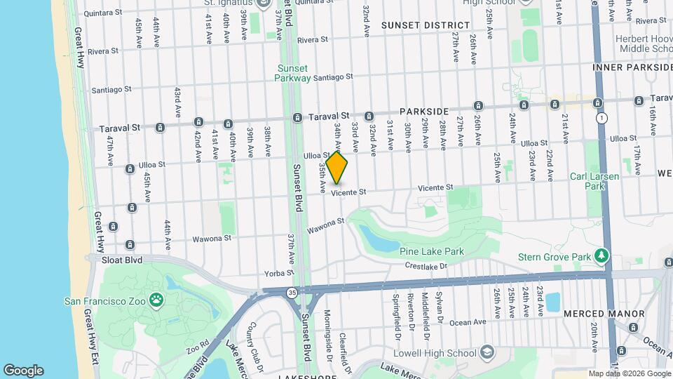 2316 Vicente St Map and Location Details