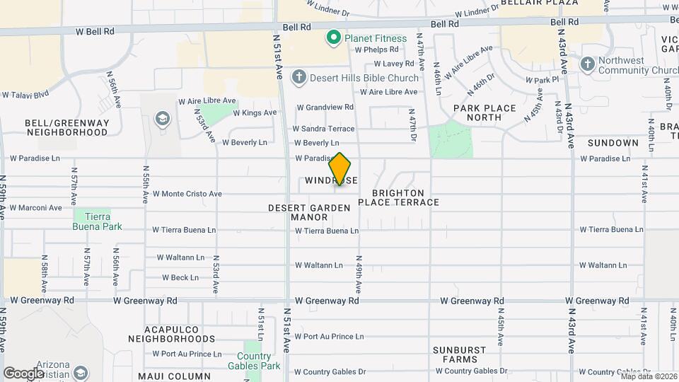 16001 N 50th Ave Map and Location Details