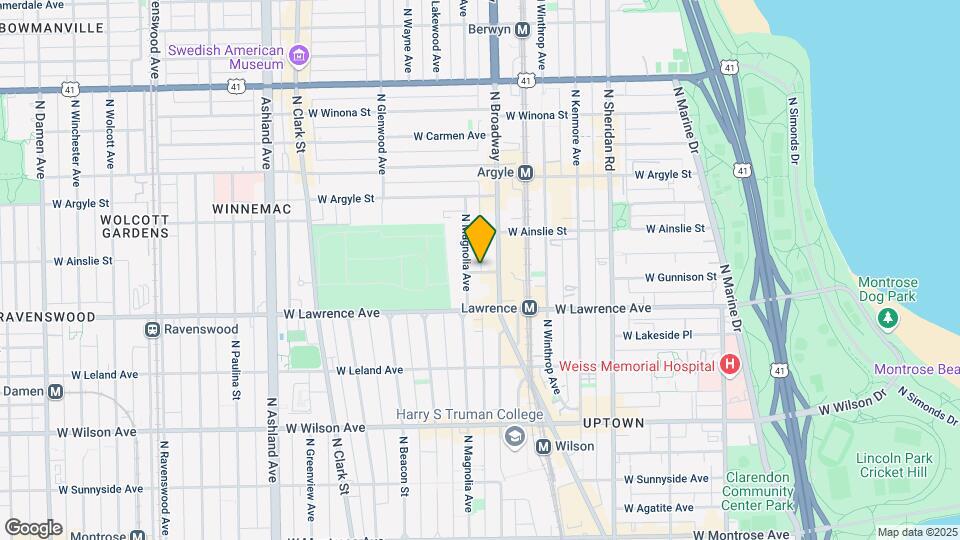 1219 W Gunnison St, Unit 1 Map and Location Details