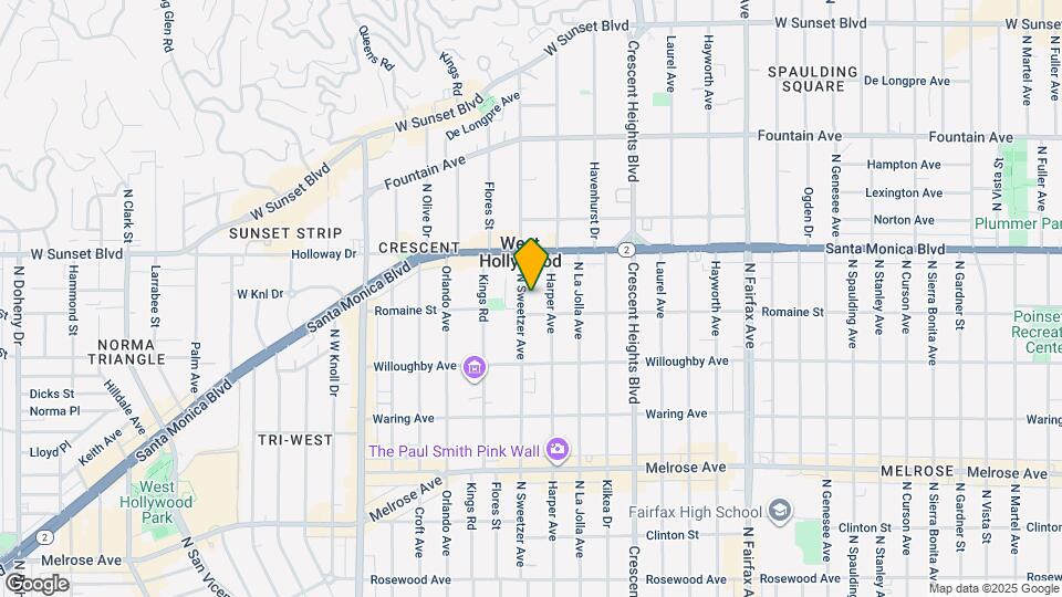 1014 N Sweetzer Ave Map and Location Details