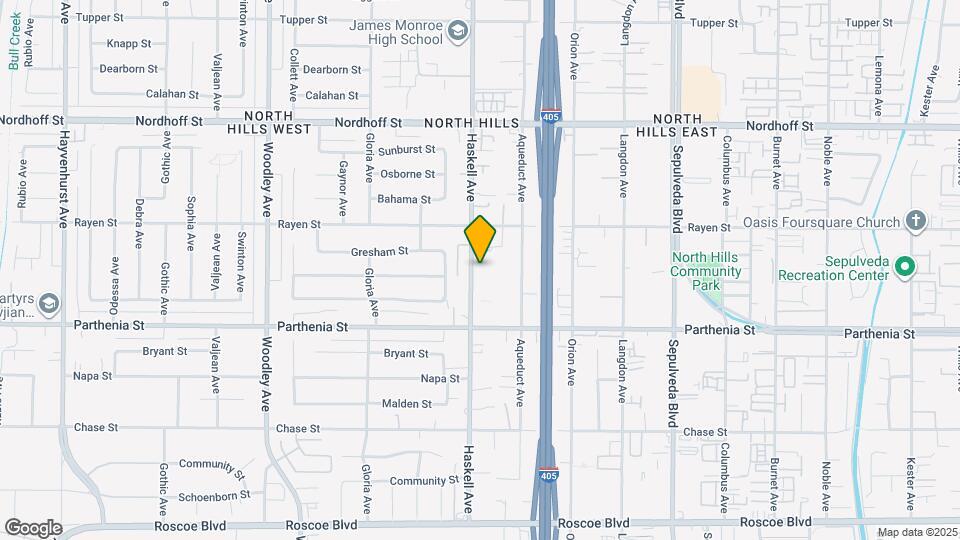 8806 Haskell Ave Map and Location Details