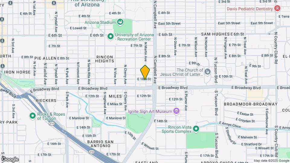1750 E 10th St Map and Location Details