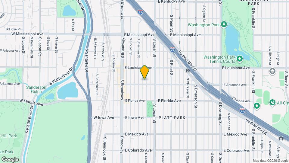 1379 S Grant St Map and Location Details