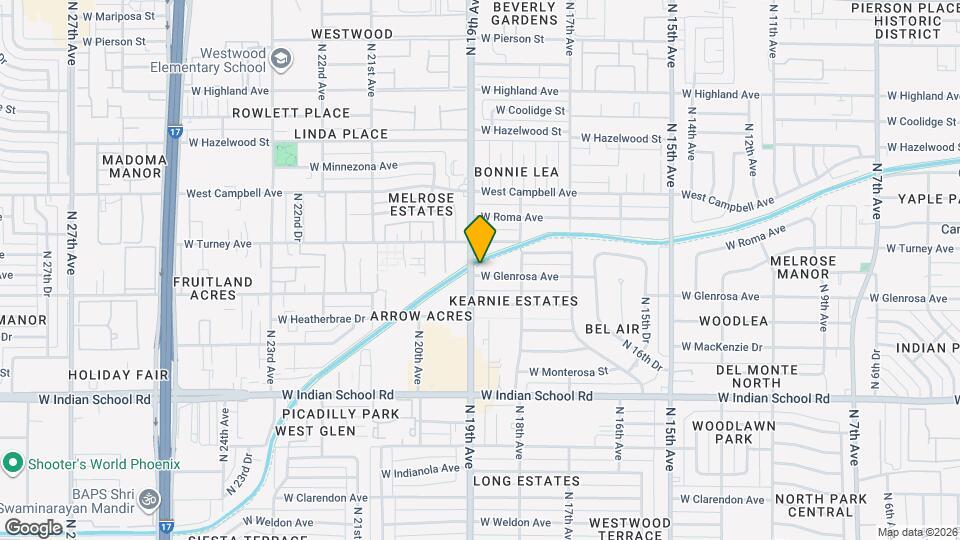 1850 W Glenrosa Ave Map and Location Details