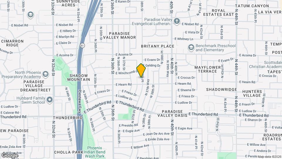 14214 N 37th Pl Mapa y Detalles de la Ubicación