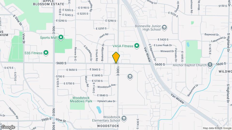 5610 S 1300 E, Unit Unit 1 Map and Location Details
