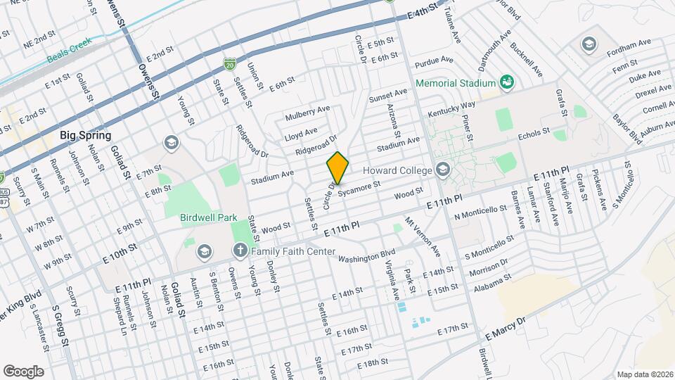 1319 Sycamore St Map and Location Details