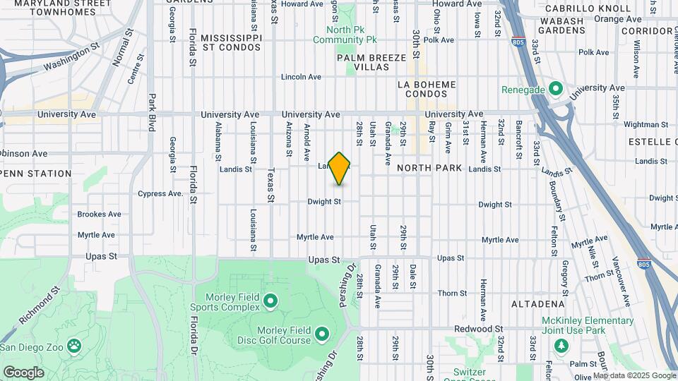 3626 Pershing Ave Map and Location Details