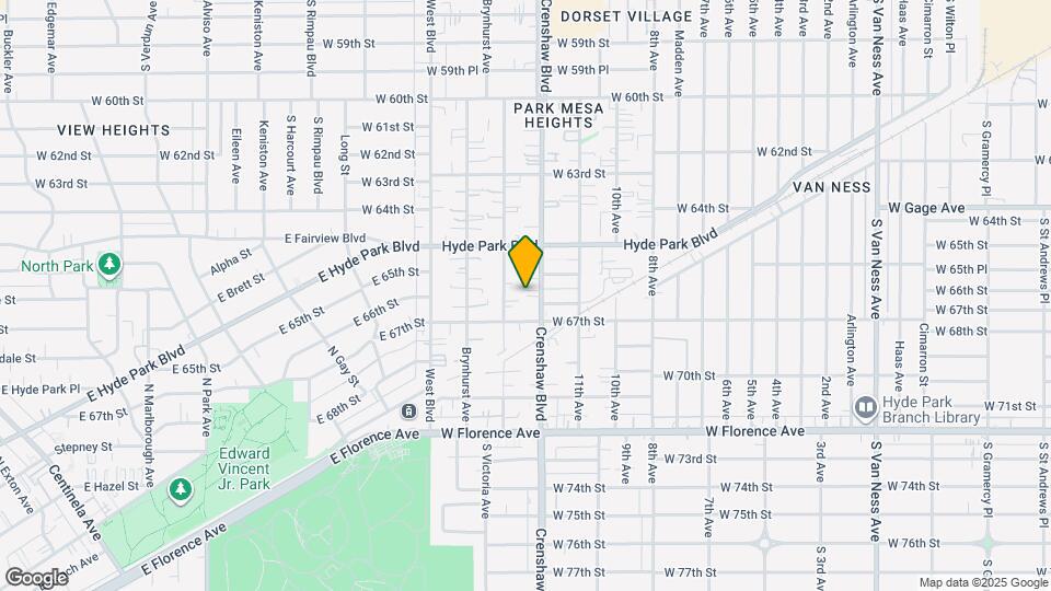 6621 1/4 S Crenshaw Blvd Map and Location Details