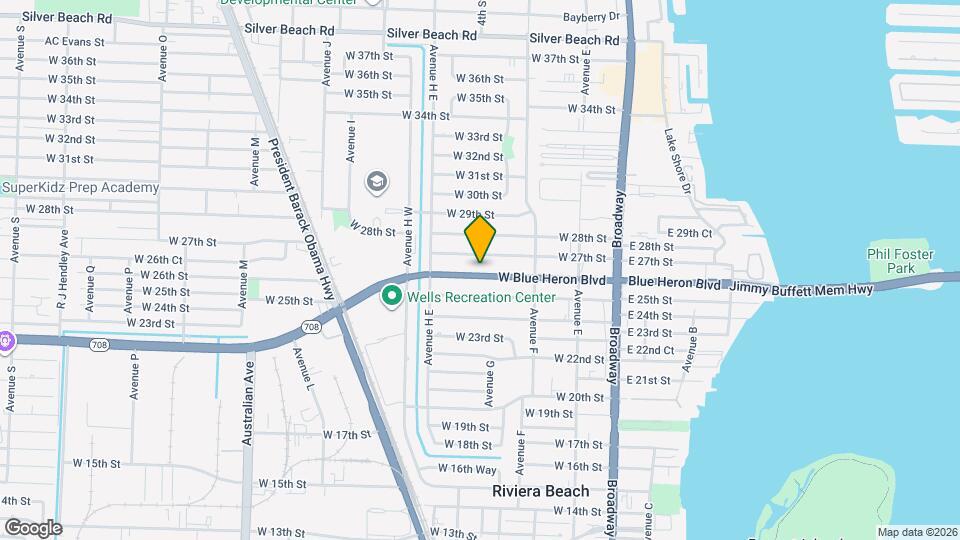 340 W Blue Heron Blvd, Unit A Map and Location Details