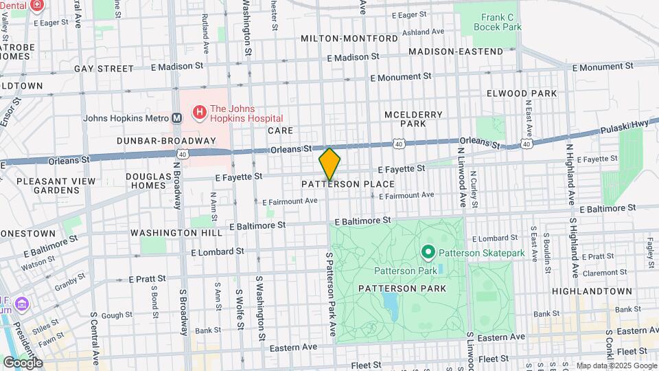 127 N Patterson Park Ave, Unit Appartement Basement Map and Location Details