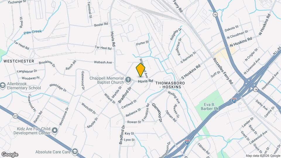 4424 Hovis Rd Map and Location Details