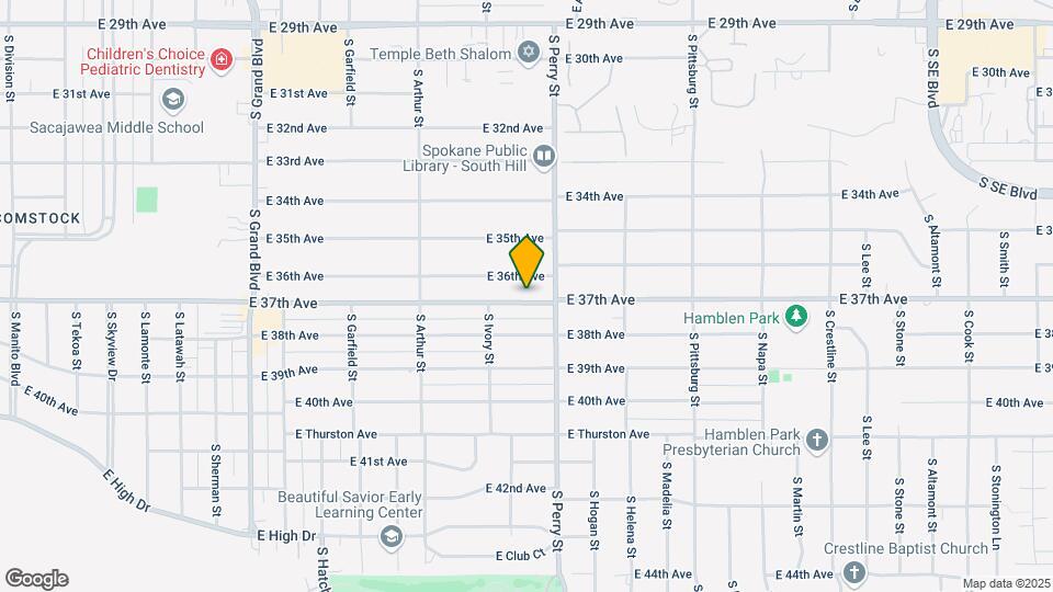 1309 E 37th Ave Map and Location Details