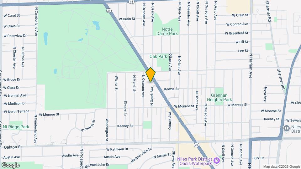 8276 N Ozark Ave Map and Location Details