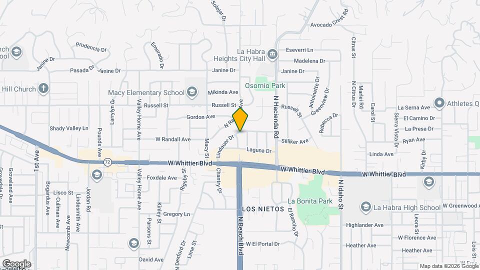 1050 La Mirada St, Unit A Map and Location Details