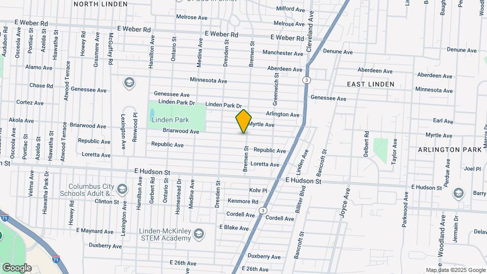 1499 Briarwood Ave Map and Location Details