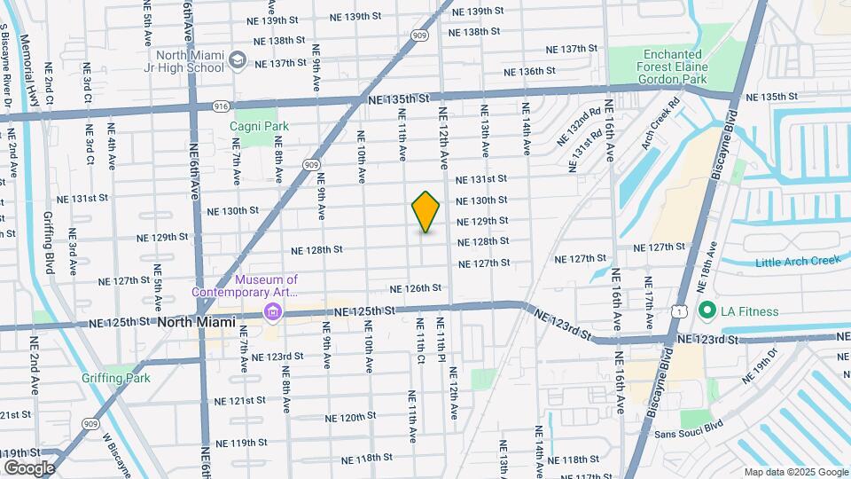 12805 NE 11th Ct Map and Location Details