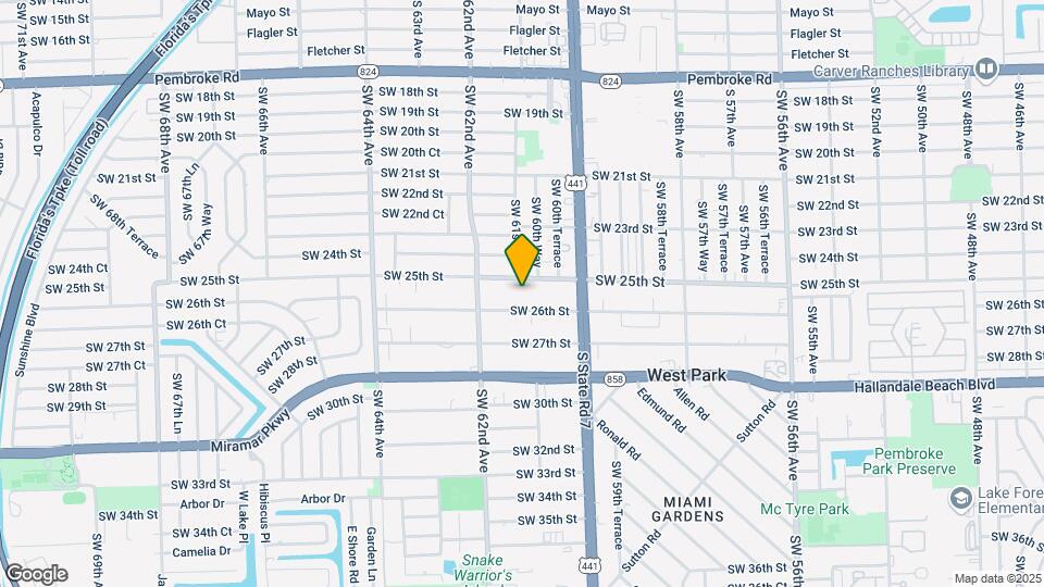 6060 SW 25th St Map and Location Details