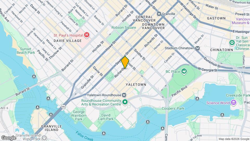 1088 Richards St Map and Location Details