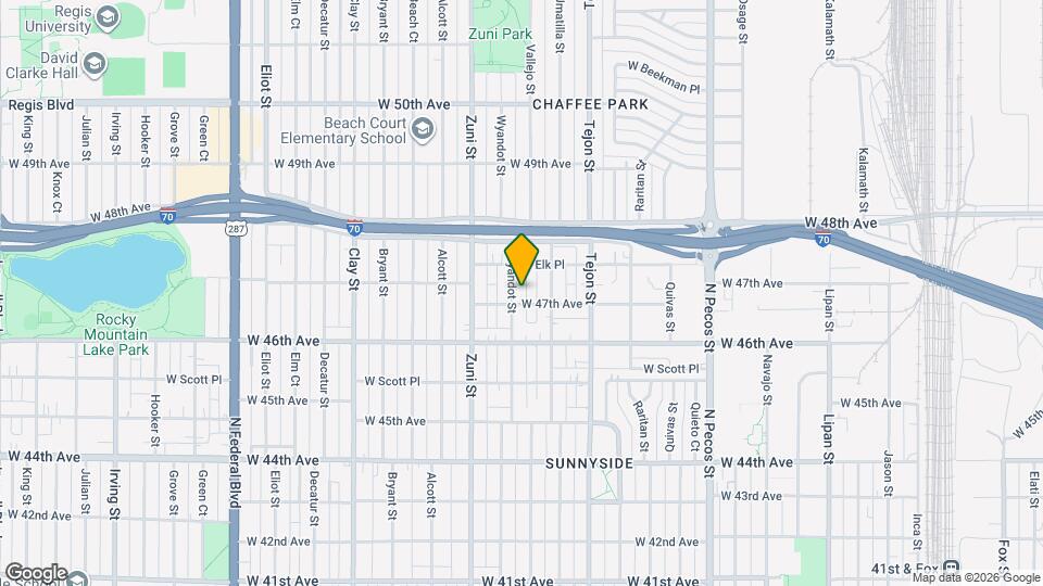 4708 Wyandot St Mapa y Detalles de la Ubicación