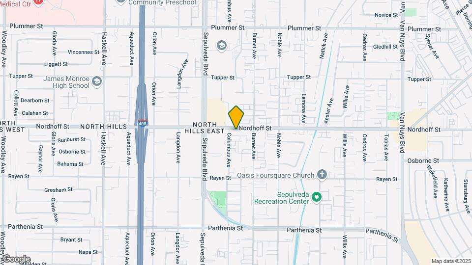 15240 Nordhoff St Map and Location Details