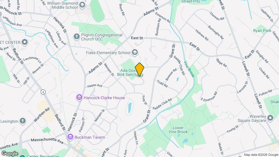 26 Colony Rd, Unit Furnished apartment in Lexington Map and Location Details